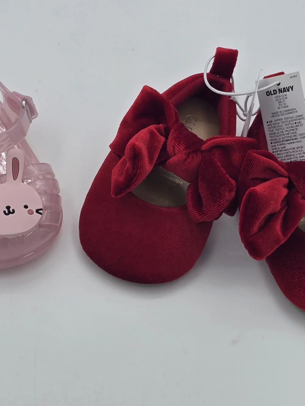 Old Navy Baby Girls Red Velvet Bow Mary Jane Shoes